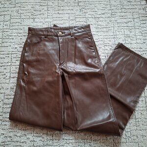 Garage Brown Leather Pants